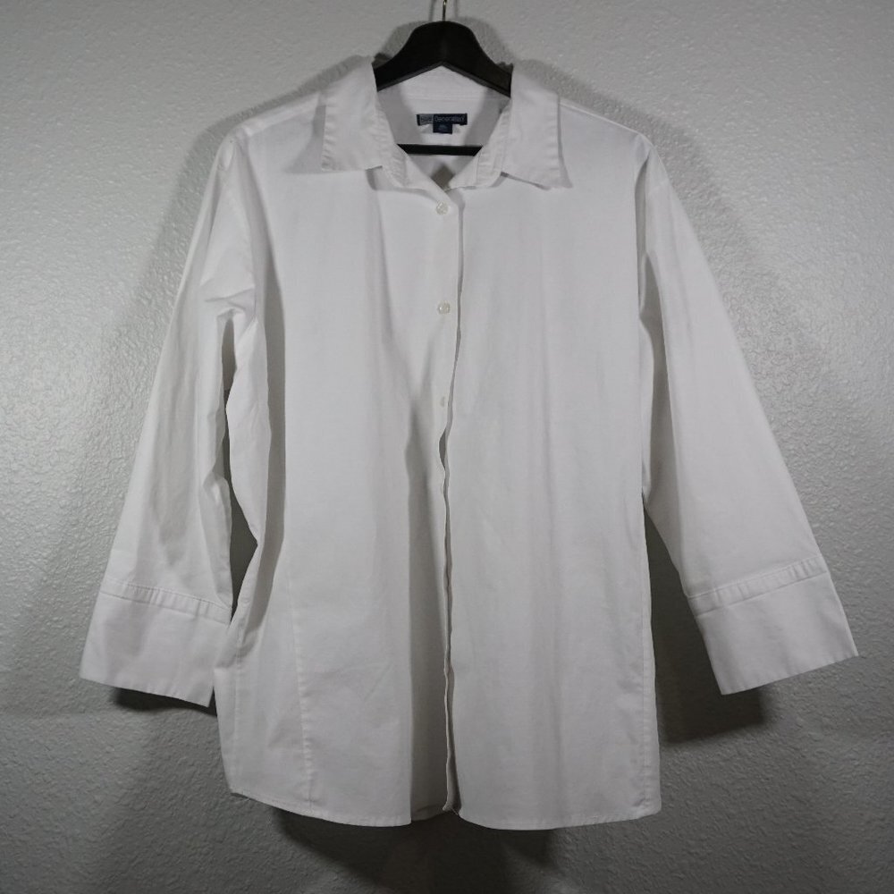Blue Generation 2XL Ladies Poplin Button Down Shirt